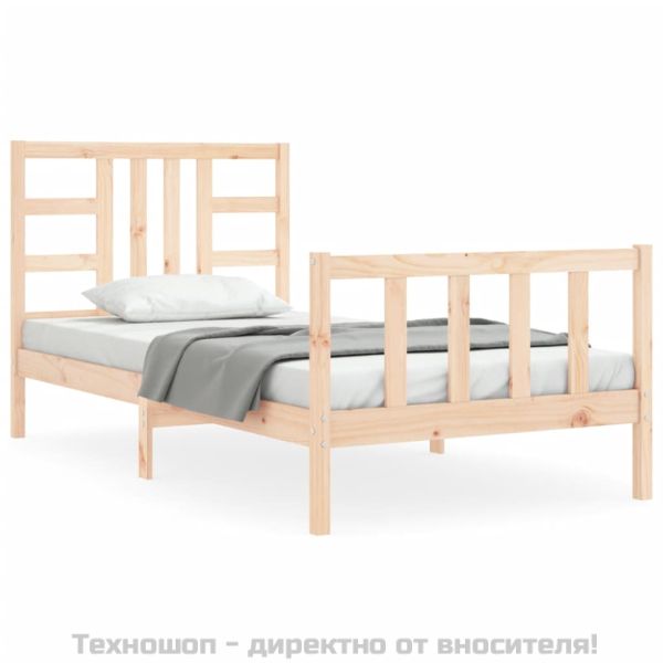 Рамка за легло без матрак, 90x200 см, масивна чамова дървесина