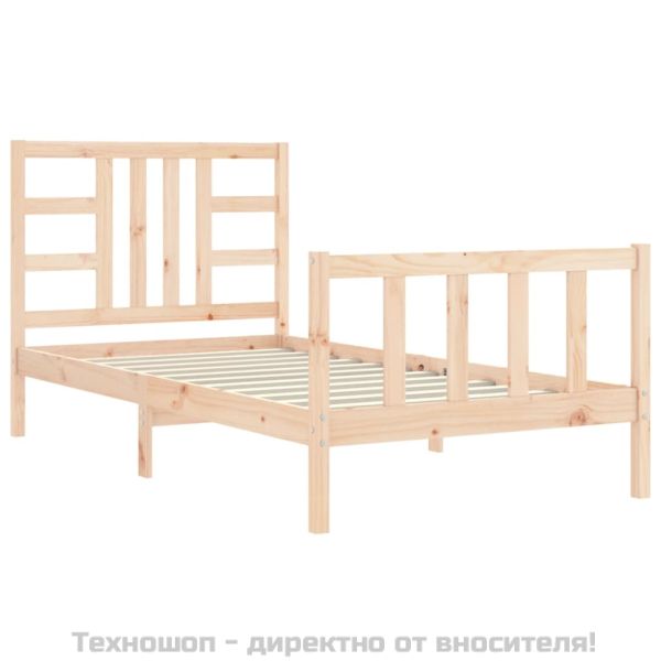 Рамка за легло без матрак, 90x200 см, масивна чамова дървесина