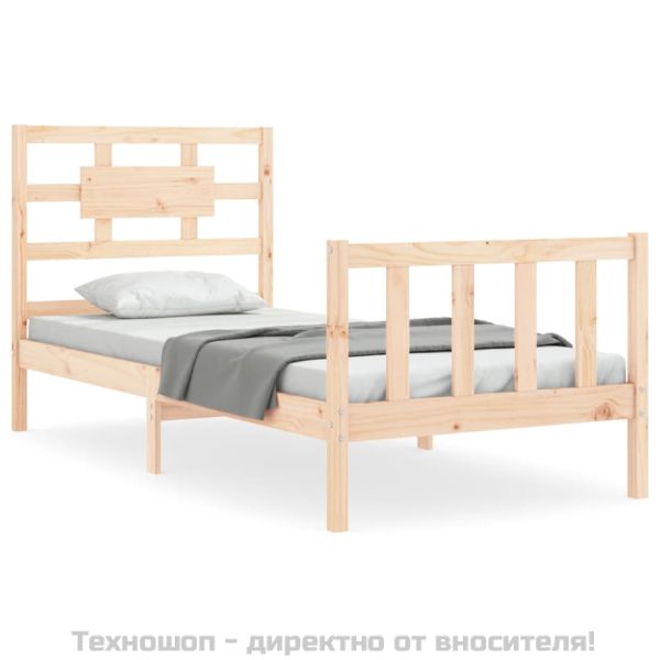 Рамка за легло с табла Single масивна дървесина