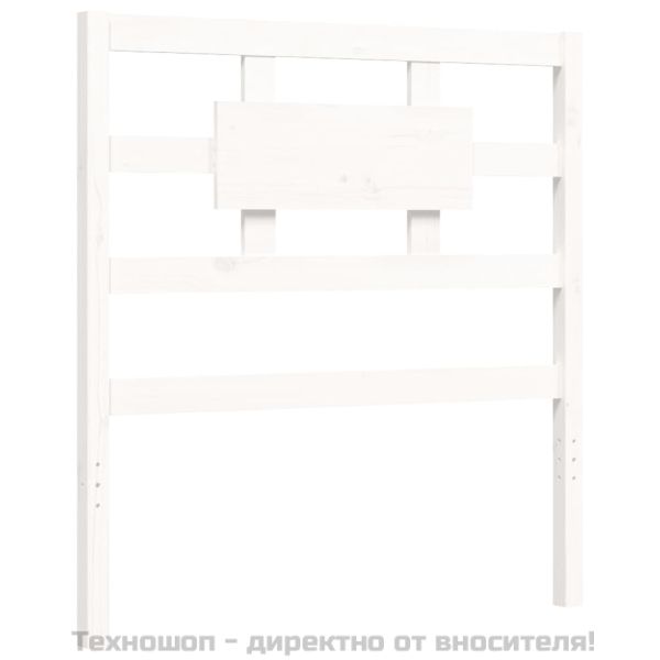 Рамка за легло без матрак, бял, 90x200 см, бор масив