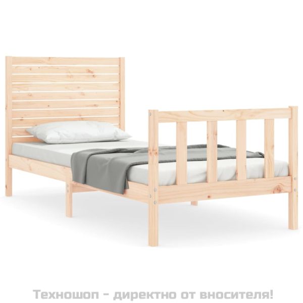 Рамка за легло с табла Single масивна дървесина
