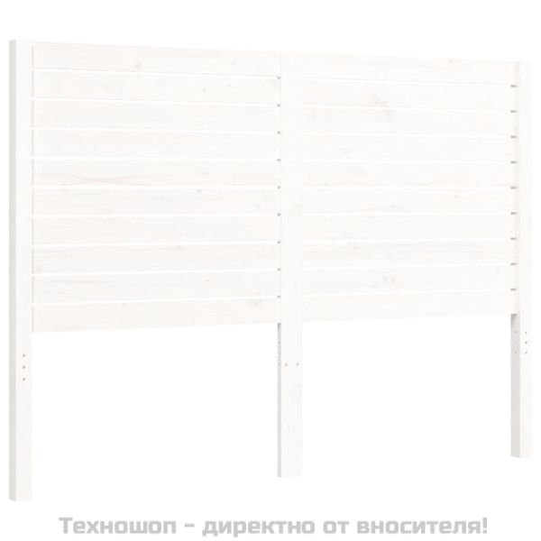 Рамка за легло без матрак, бял, 120x200 см, бор масив