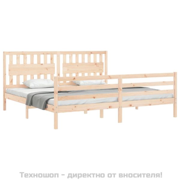 Рамка за легло с табла, 200x200 см, дърво масив