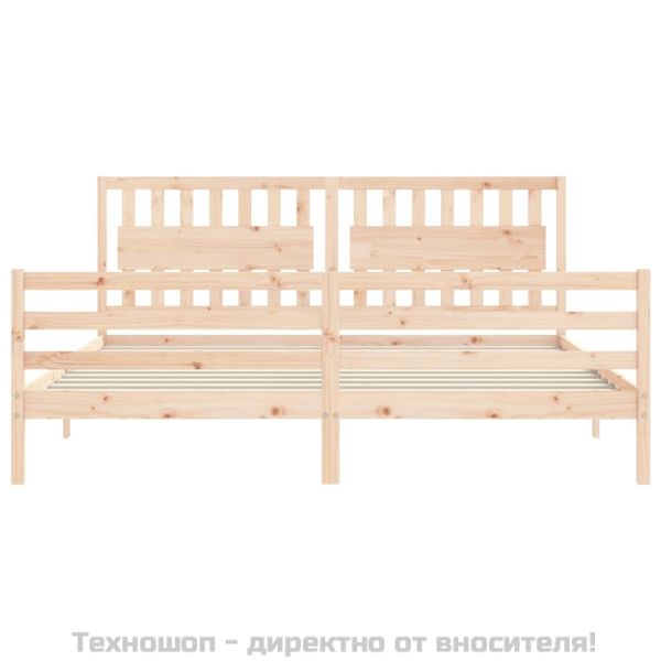 Рамка за легло с табла, 200x200 см, дърво масив