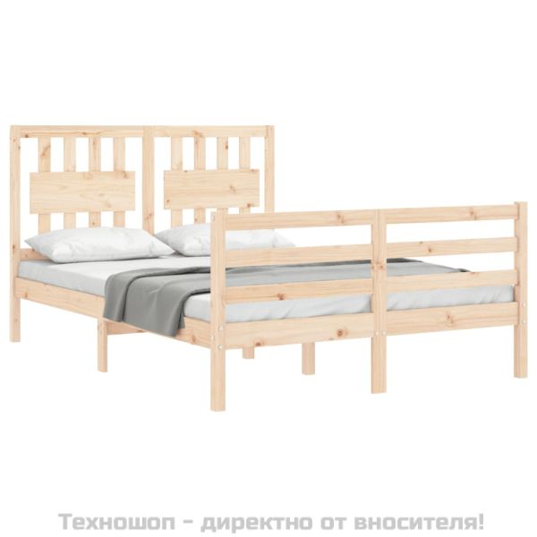 Рамка за легло с табла, 120х200 см, масивно дърво