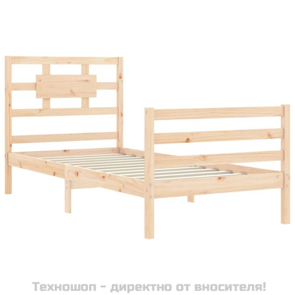 Рамка за легло с табла, 90x200 см, масивно дърво