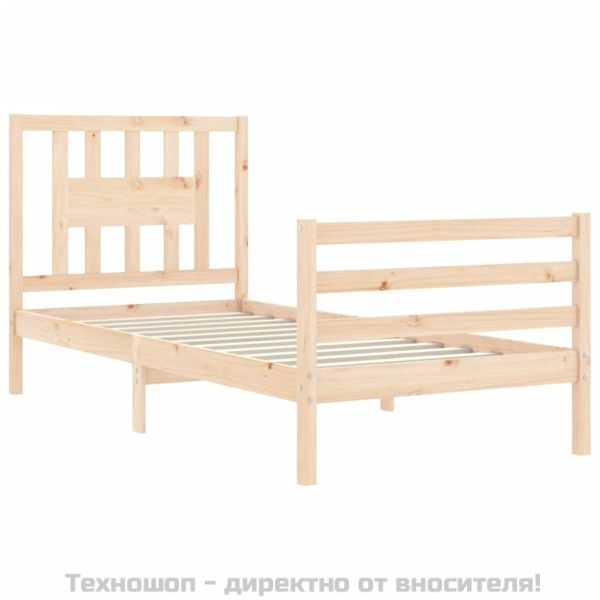 Рамка за легло с табла, 100x200 см, масивно дърво