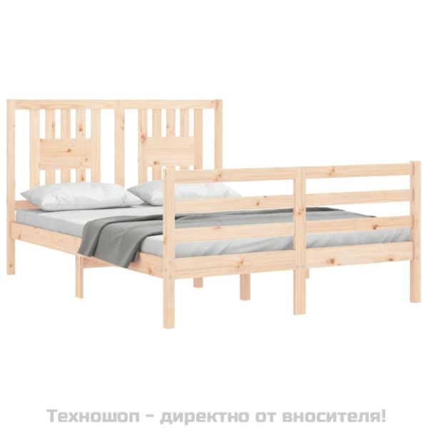 Рамка за легло с табла Small Double масивна дървесина