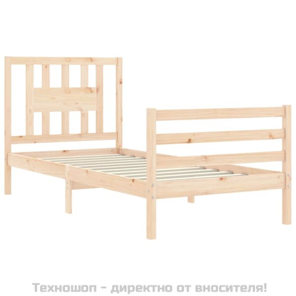 Рамка за легло с табла, 90x200 см, масивно дърво