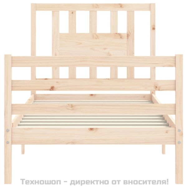 Рамка за легло с табла, 90x200 см, масивно дърво