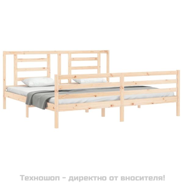 Рамка за легло с табла, 200x200 см, дърво масив