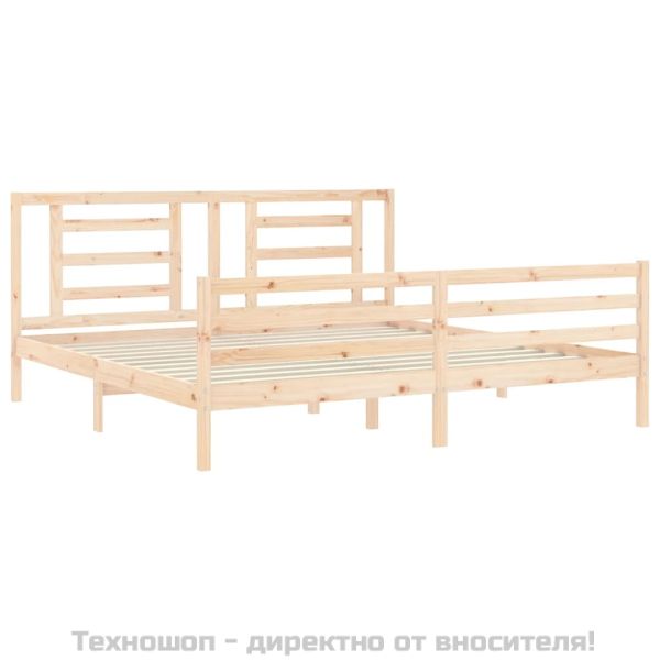 Рамка за легло с табла, 200x200 см, дърво масив