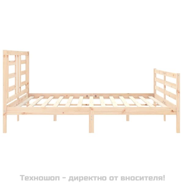 Рамка за легло с табла, 200x200 см, дърво масив