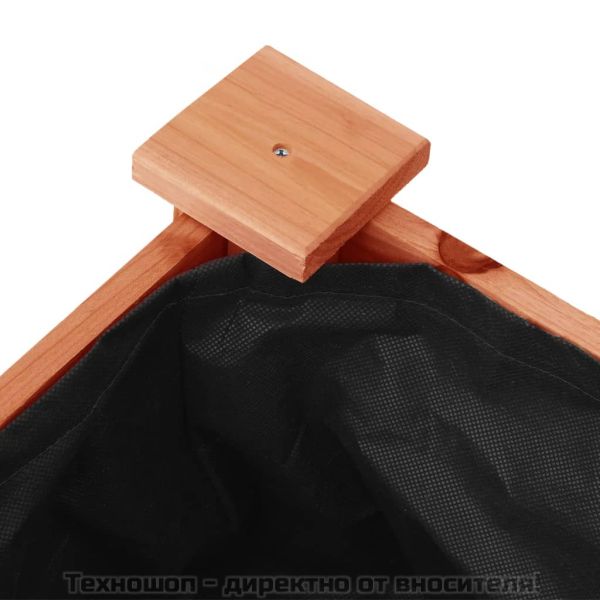 Саксия с вложка, кафява, 118x59x76 см масивна ела