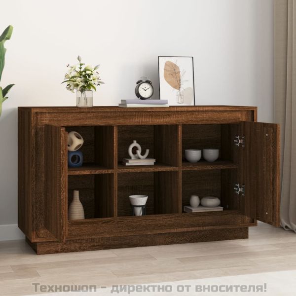 Сайдборд, кафяв дъб, 102x35x60 см, инженерно дърво