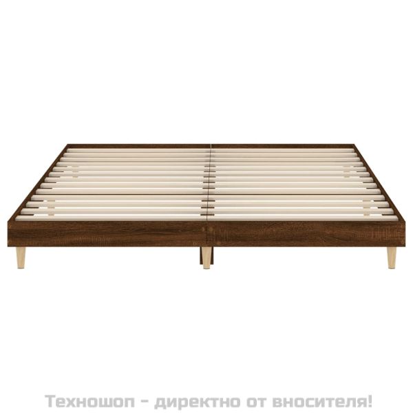 Рамка за легло без матрак Кафяв дъб Инженерна дървесина