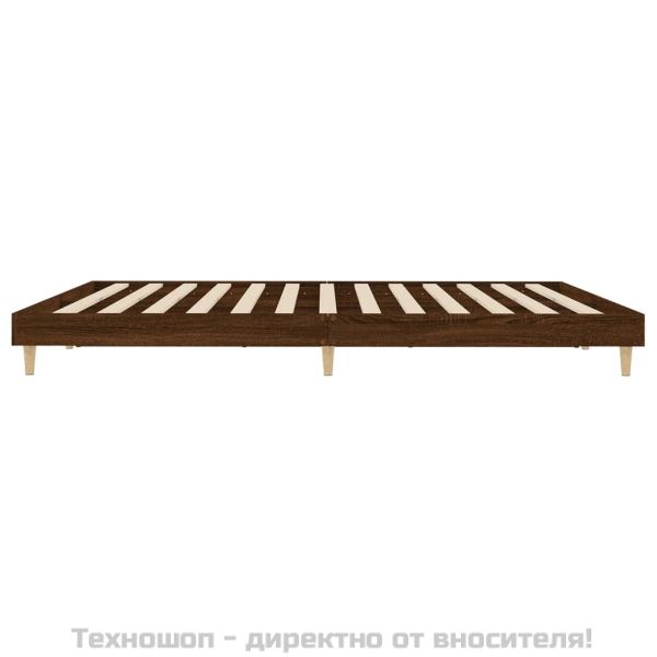 Рамка за легло без матрак Кафяв дъб Инженерна дървесина