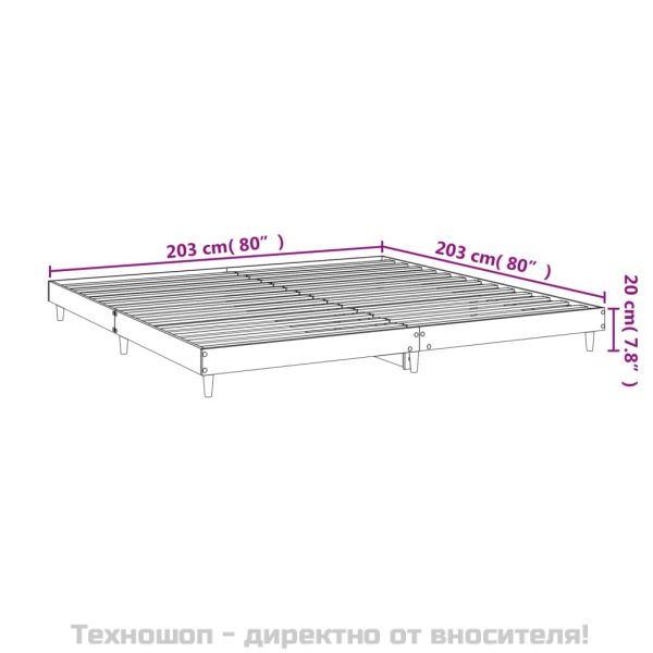 Рамка за легло без матрак Кафяв дъб Инженерна дървесина