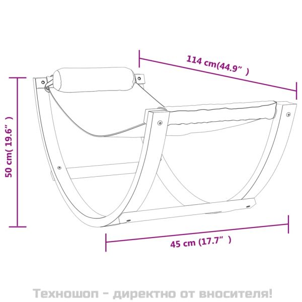 Люлеещ се хамак за деца плат със сини ивици