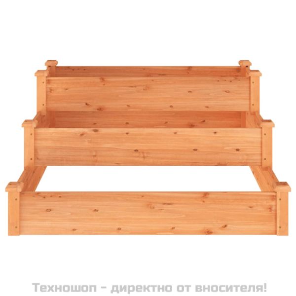 Градинско повдигнато легло, кафяво, 120x120x56 см, масивна ела