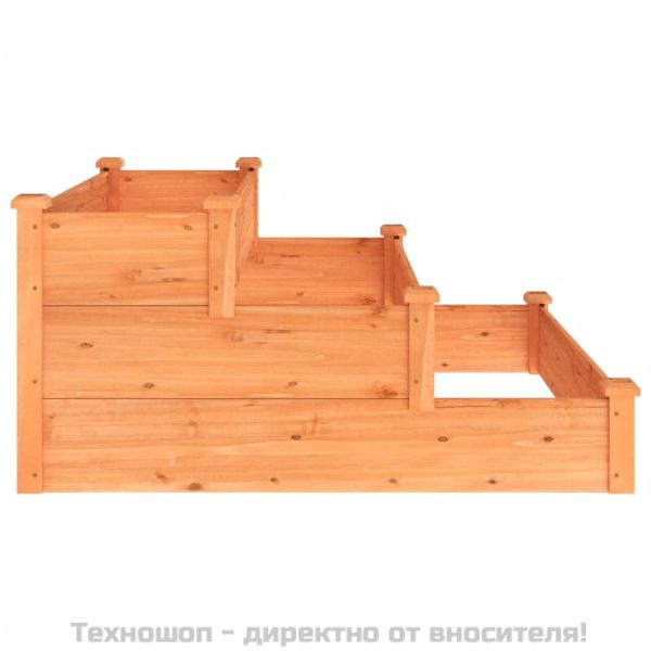 Градинско повдигнато легло, кафяво, 120x120x56 см, масивна ела