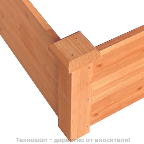 Градинско повдигнато легло, кафяво, 120x120x56 см, масивна ела