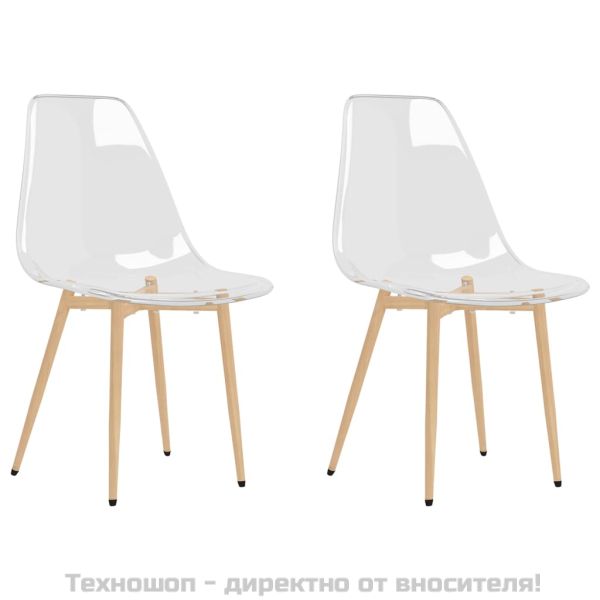 Трапезни столове, 2 бр, прозрачни, PET