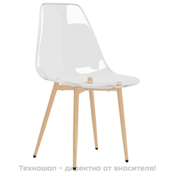 Трапезни столове, 2 бр, прозрачни, PET