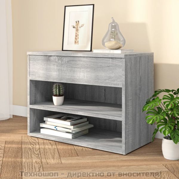 Пейка за обувки, сив сонома, 60x30x45 см, инженерно дърво