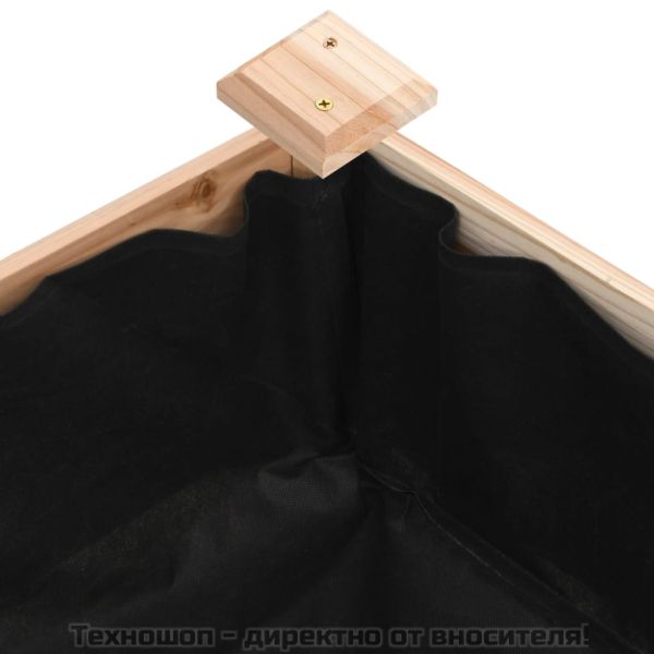 Градинско повдигнато легло с вложка 120x120x25 см масивна ела