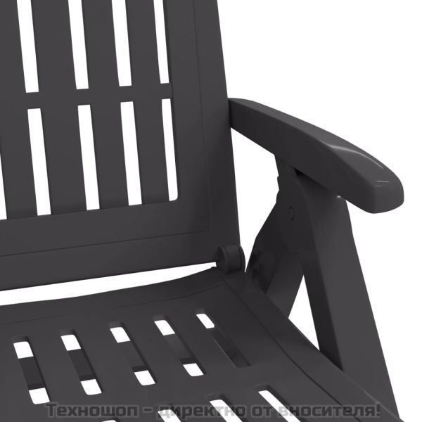 Сгъваем шезлонг с колела, антрацит, PP