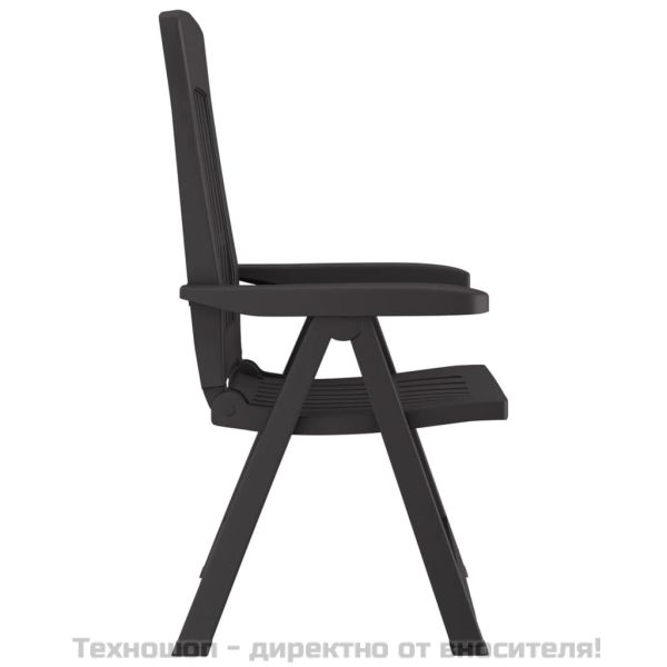 Градински накланящи се столове, 2 бр, антрацит, PP