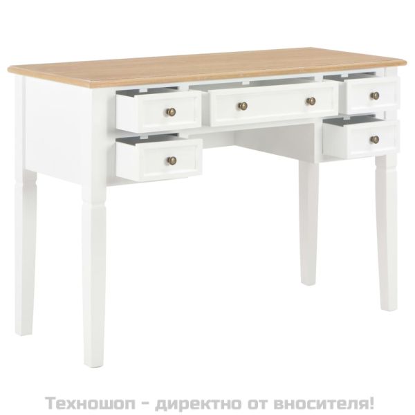 Писалище, бяло, 109,5x45x77,5 см, дърво