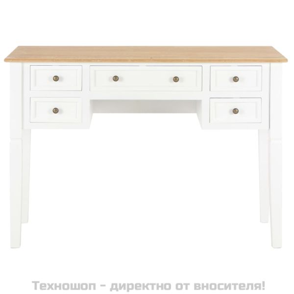 Писалище, бяло, 109,5x45x77,5 см, дърво
