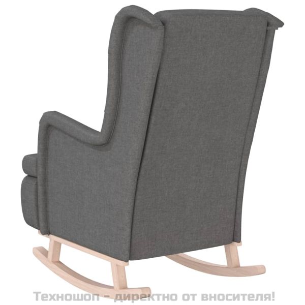 Люлеещ фотьойл с крака от каучук масив, светлосив, текстил