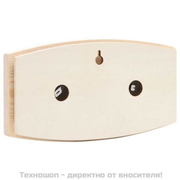 2-в-1 термохигрометър и пясъчен таймер за сауна, бор масив