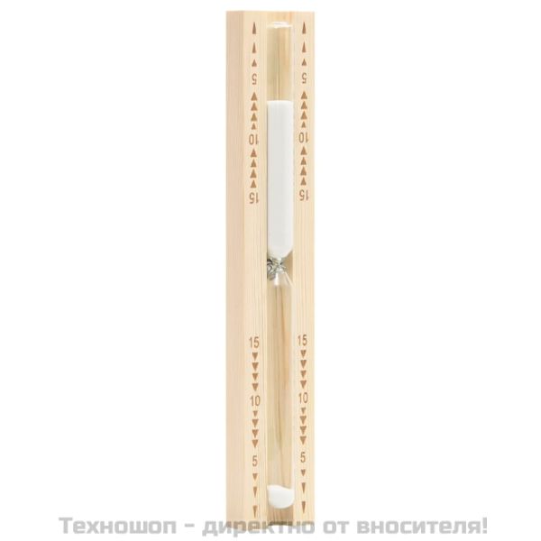 2-в-1 термохигрометър и пясъчен таймер за сауна, бор масив