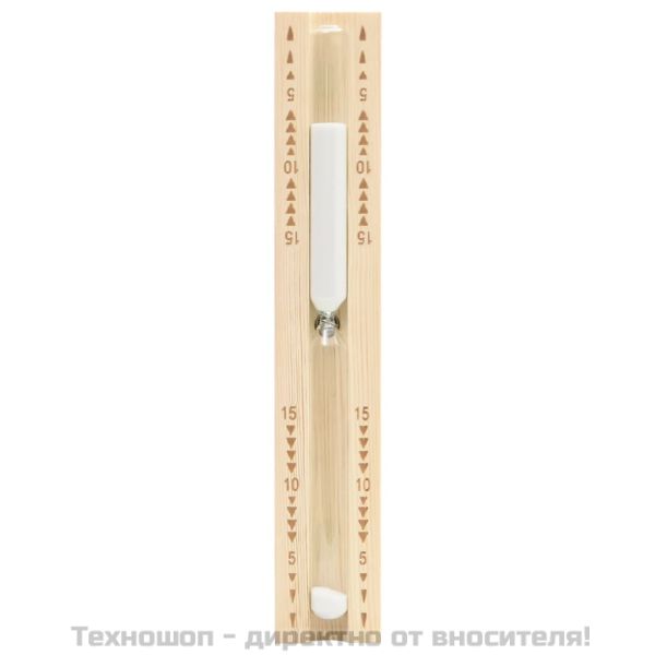 2-в-1 термохигрометър и пясъчен таймер за сауна, бор масив