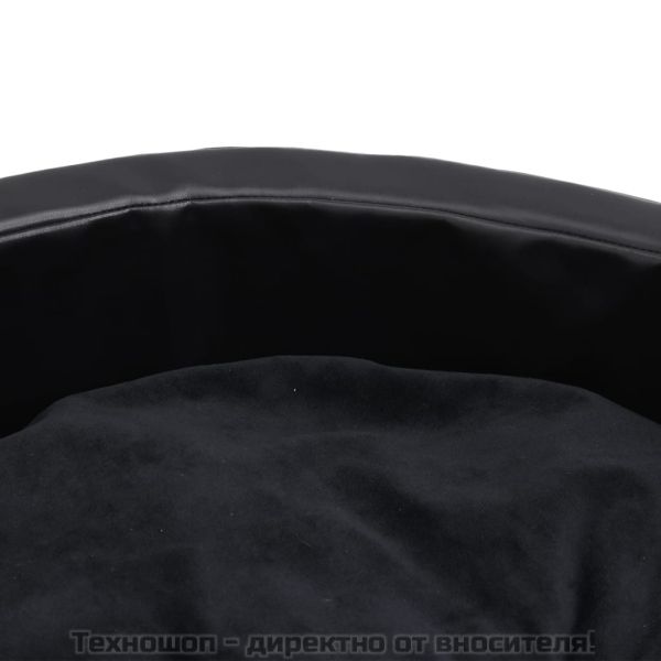 Кучешко легло, черно, 90x79x20 см, плюш и изкуствена кожа