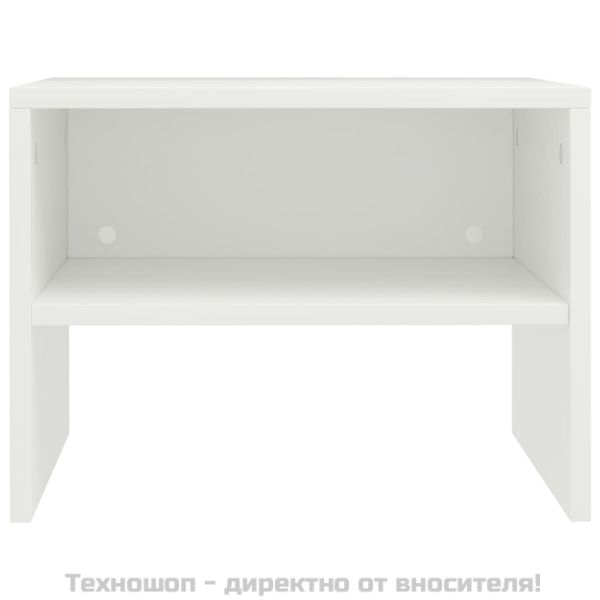 Нощно шкафче, бяло, 40x30x30 см, инженерно дърво