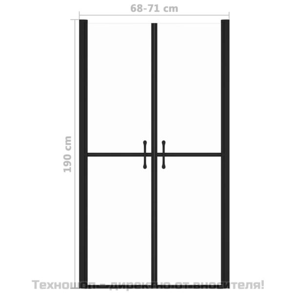 Врата за душ, прозрачно ESG стъкло, (68-71)x190 см