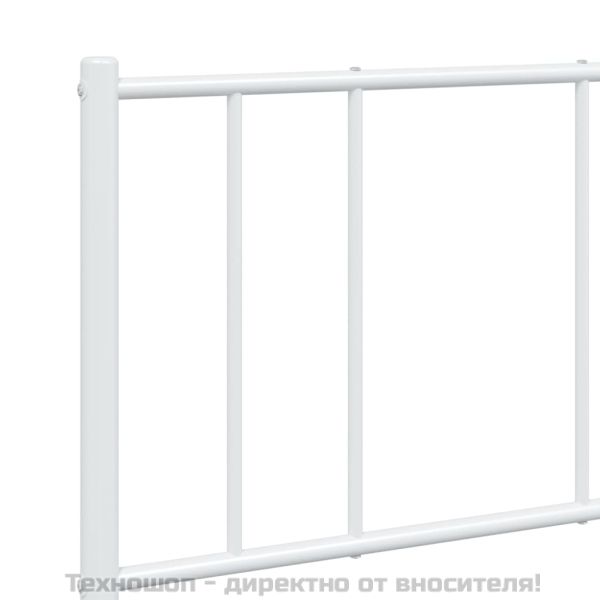 Метална рамка за легло с горна и долна табла, бяла, 150x200 см