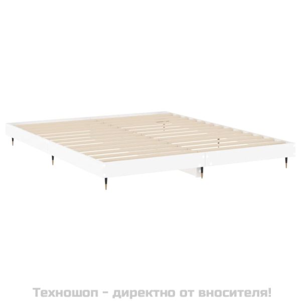 Рамка за легло, бяла, 120x200 см, масивно дърво