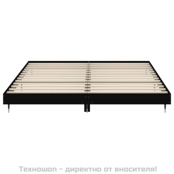 Рамка за легло, черна, 120x200 см, масивно дърво