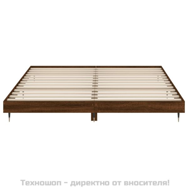 Рамка за легло без матрак кафяв дъб 120x200 см инженерно дърво