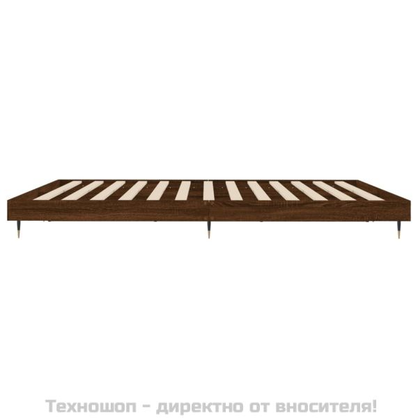 Рамка за легло без матрак кафяв дъб 120x200 см инженерно дърво