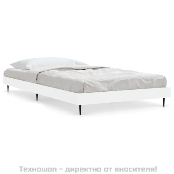 Рамка за легло, бяла, 90x200 см, масивно дърво