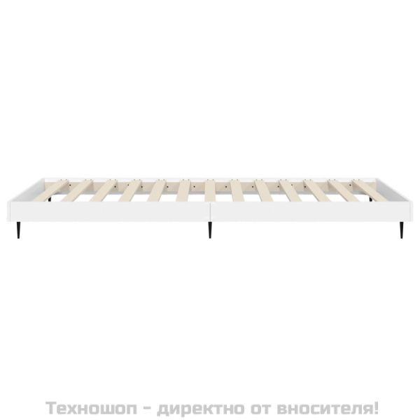Рамка за легло, бяла, 90x200 см, масивно дърво