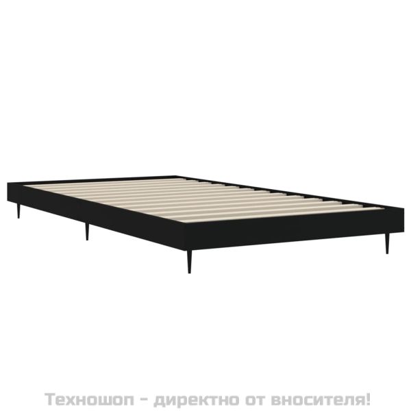Рамка за легло, черна, 90x200 см, масивно дърво