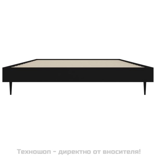 Рамка за легло, черна, 90x200 см, масивно дърво